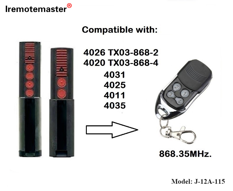 Para sa 4020 4026 TX03-868-4 Remote Control 868mhz TX03-8-4 Rolling Code