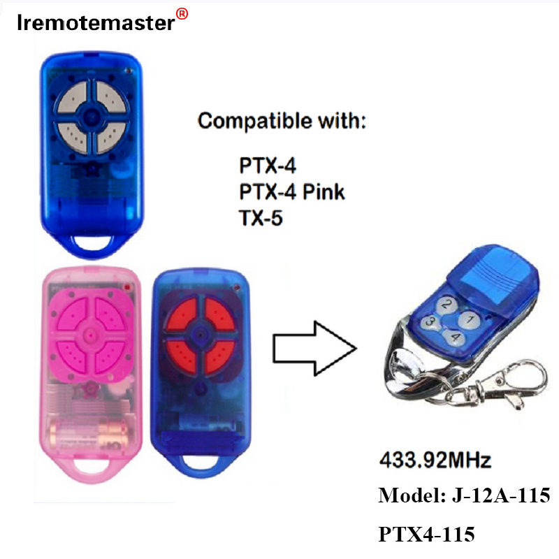 Para sa PTX4 433.92 MHz Rolling Code Garage Door Remote Control